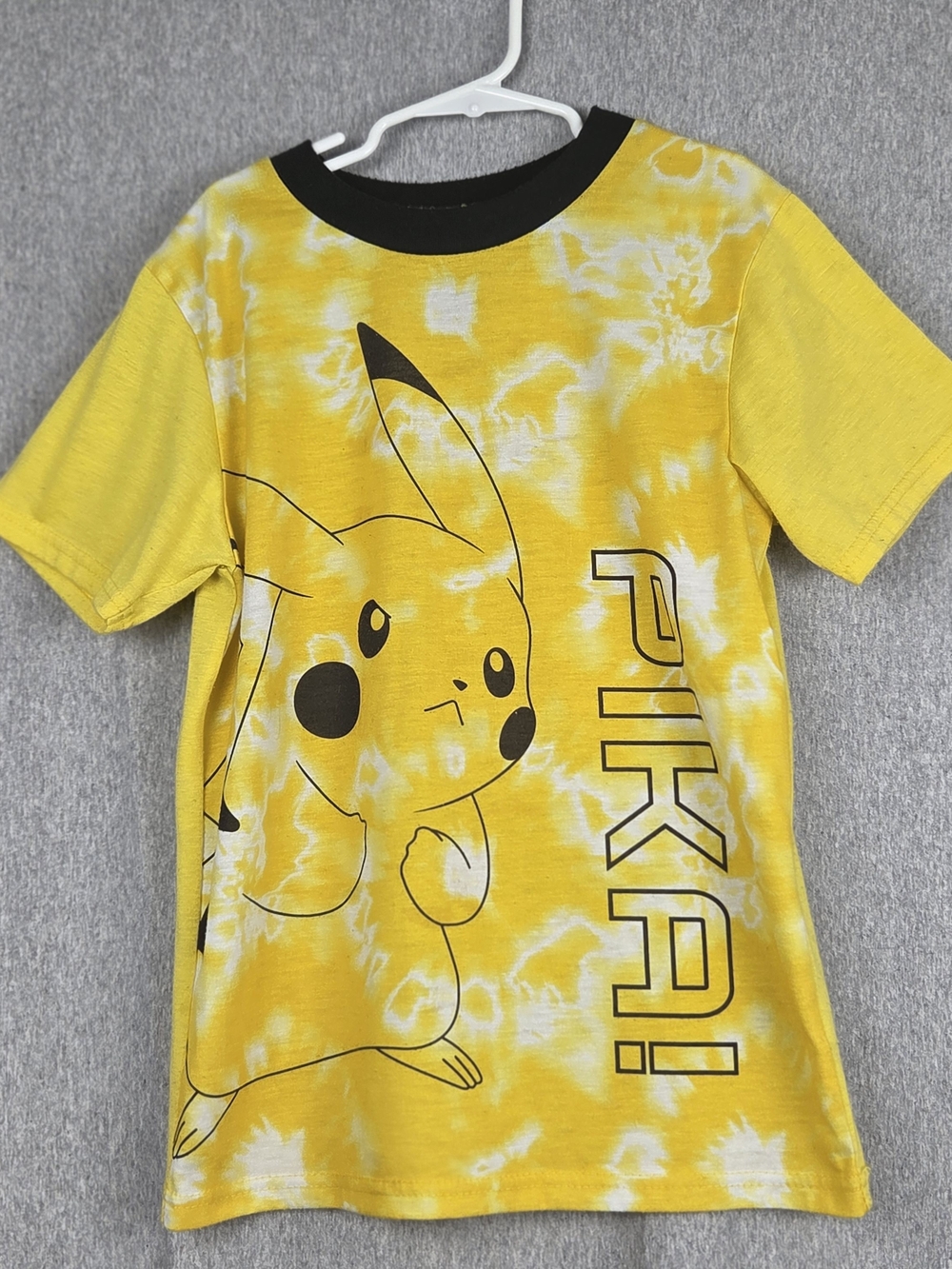 Yellow Pikachu Tie-Dye Kids Pajama Top Size 8/10